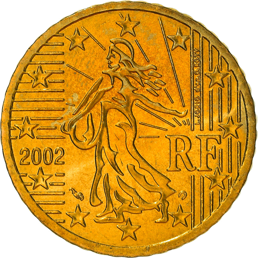 France, 50 Euro Cent, 2002, Paris, MS(64), Brass, Gadoury:6., KM:1287