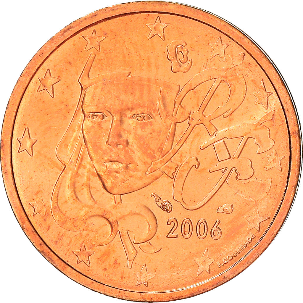 Frankrijk, 2 Euro Cent, 2006, Paris, UNC, Copper Plated Steel, KM:1283