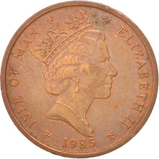 ISLE OF MAN, 2 Pence, 1985, KM #144, AU(55-58), Bronze, 25.91, 7.08