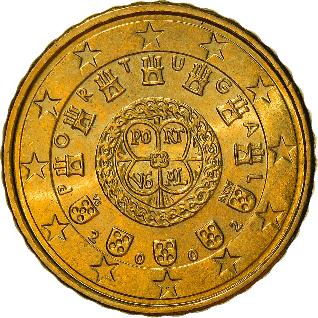 Portugal, 10 Euro Cent, 2002, Lisbon, UNZ+, Messing, KM:743