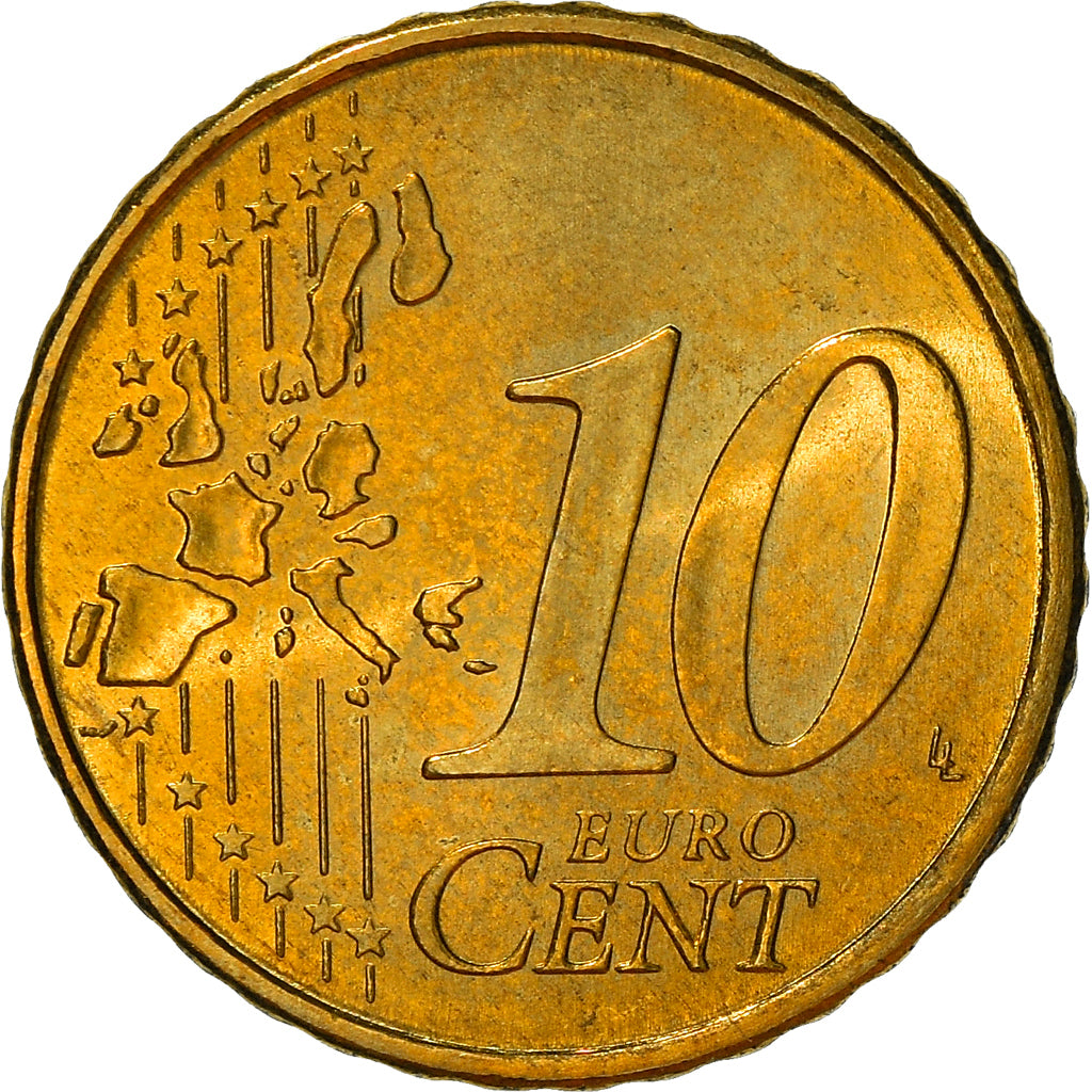 Portugal, 10 Euro Cent, 2002, Lisbon, UNZ+, Messing, KM:743