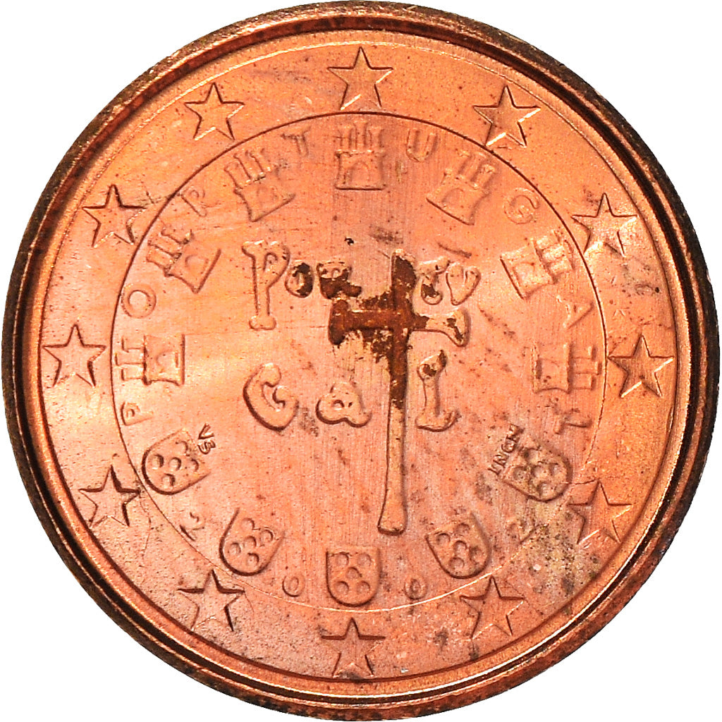 Portugal, Euro Cent, 2002, Lisbon, VF(30-35), Miedź platerowana stalą, KM:740