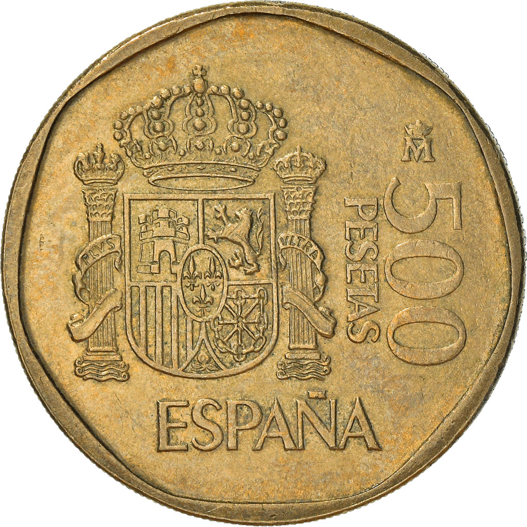 Munten, Spanje, Juan Carlos I, 500 Pesetas, 1987, ZF+, Aluminum-Bronze, KM:831