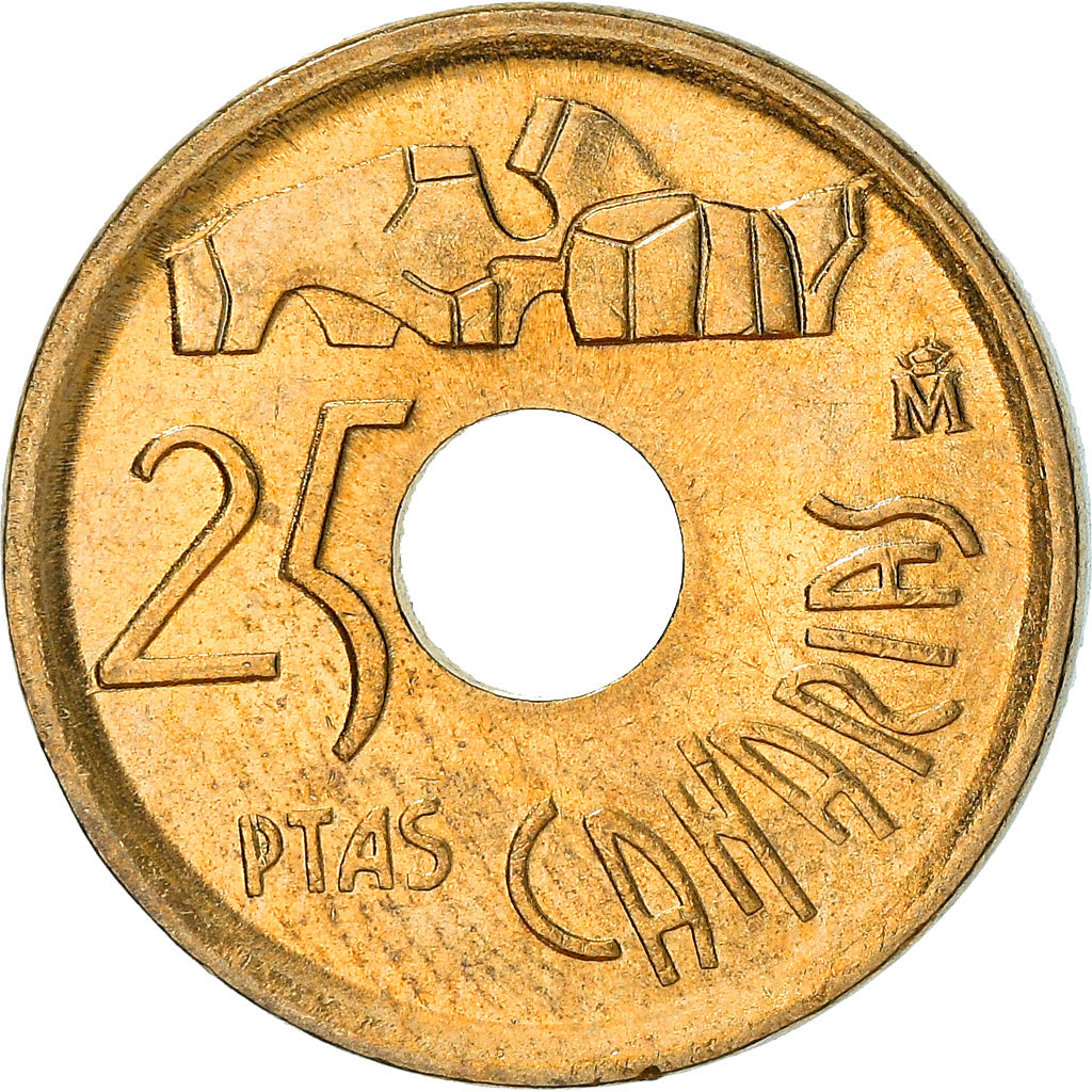 Moeda, Espanha, Juan Carlos I, 25 Pesetas, 1994, Madrid, AU(50-53)