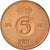 Moneda, Suecia, Gustaf VI, 5 Öre, 1956, BC+, Bronce, KM:822
