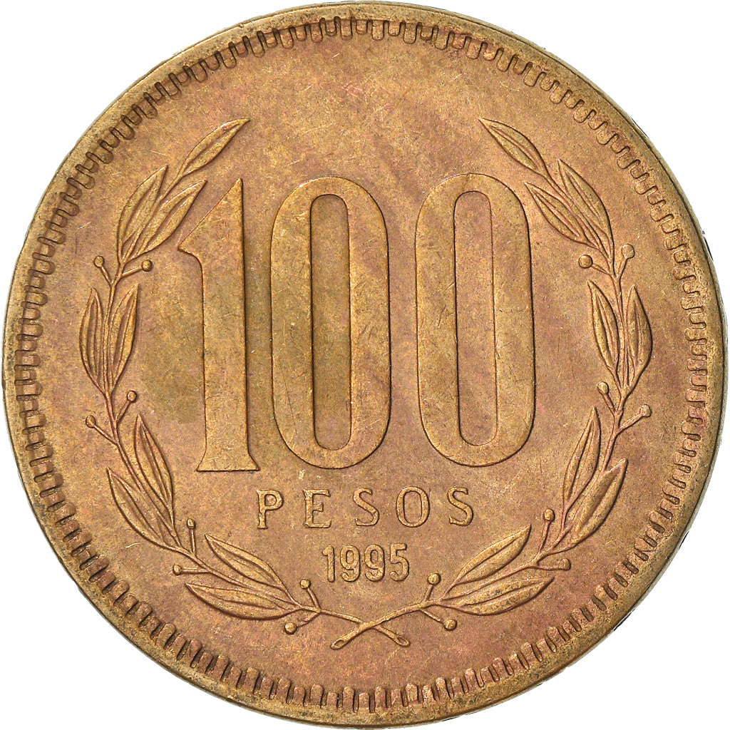 Moneta, Cile, 100 Pesos, 1995, Santiago, BB+, Alluminio-bronzo, KM:226.2