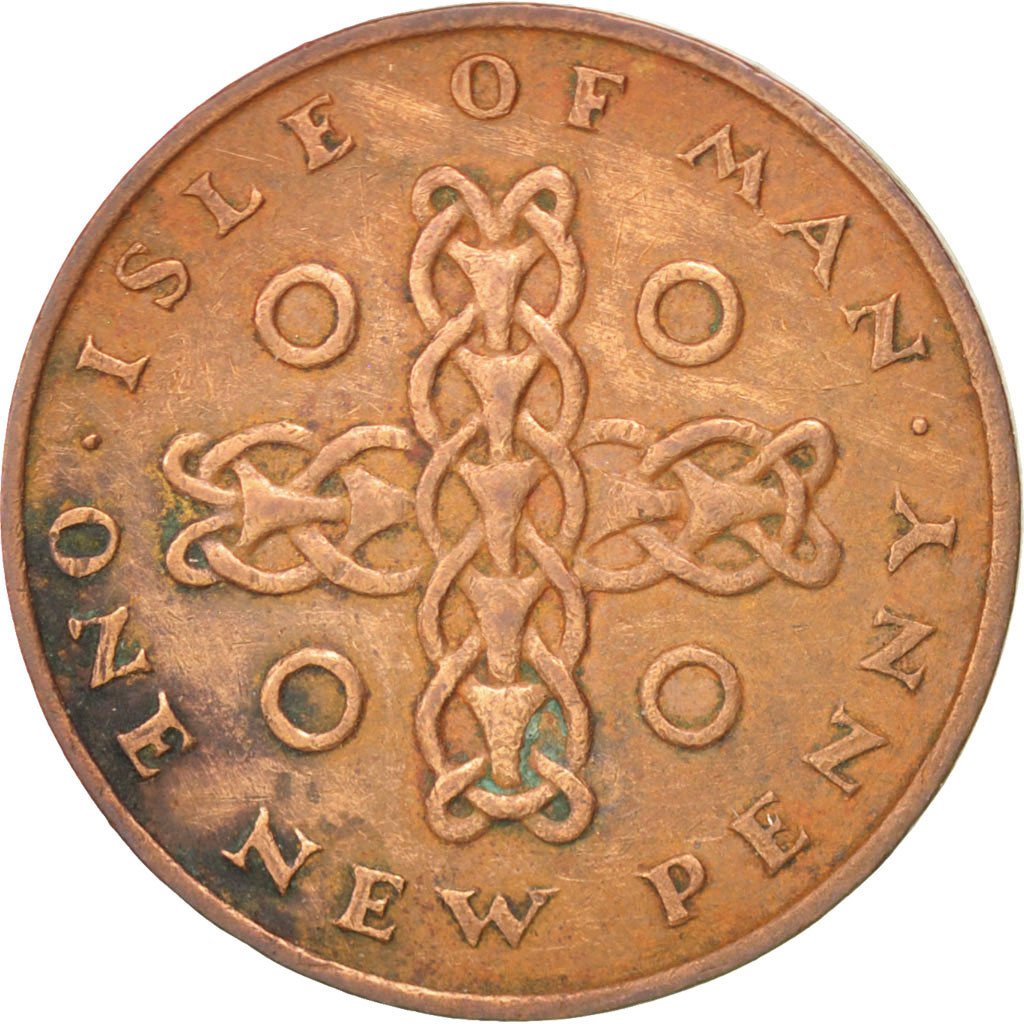 ISLE OF MAN, New Penny, 1975, KM #20, EF(40-45), Bronze, 20.32, 3.56