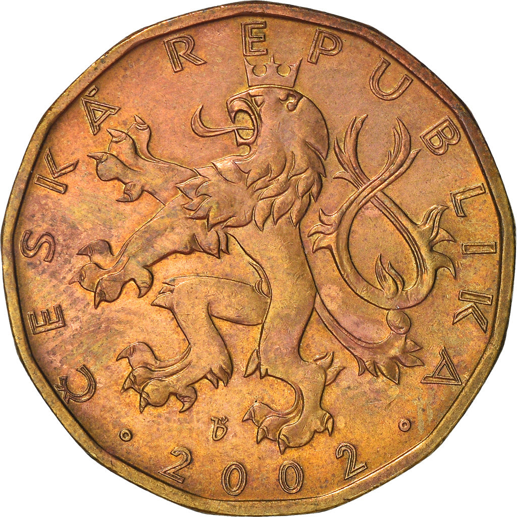 Monnaie, République Tchèque, 20 Korun, 2002, SUP+, Brass plated steel, KM:5