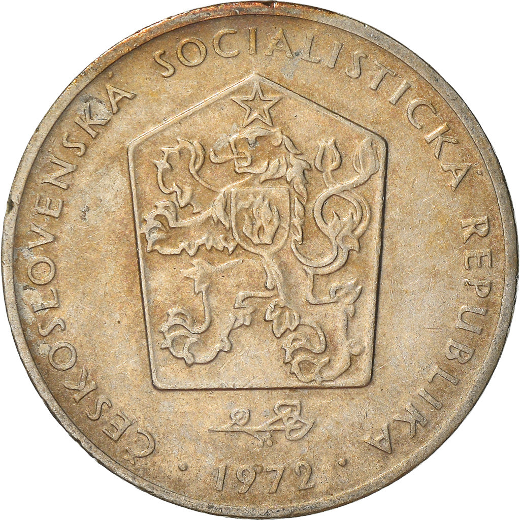 Moneda, Checoslovaquia, 2 Koruny, 1972, Santiago, MBC+, Cobre - níquel, KM:75