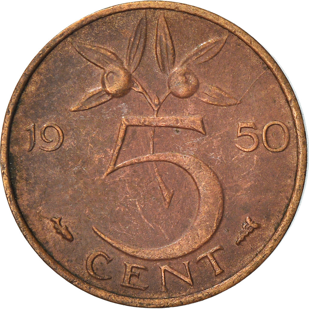 Monnaie, Pays-Bas, Juliana, 5 Cents, 1950, TB, Bronze, KM:181