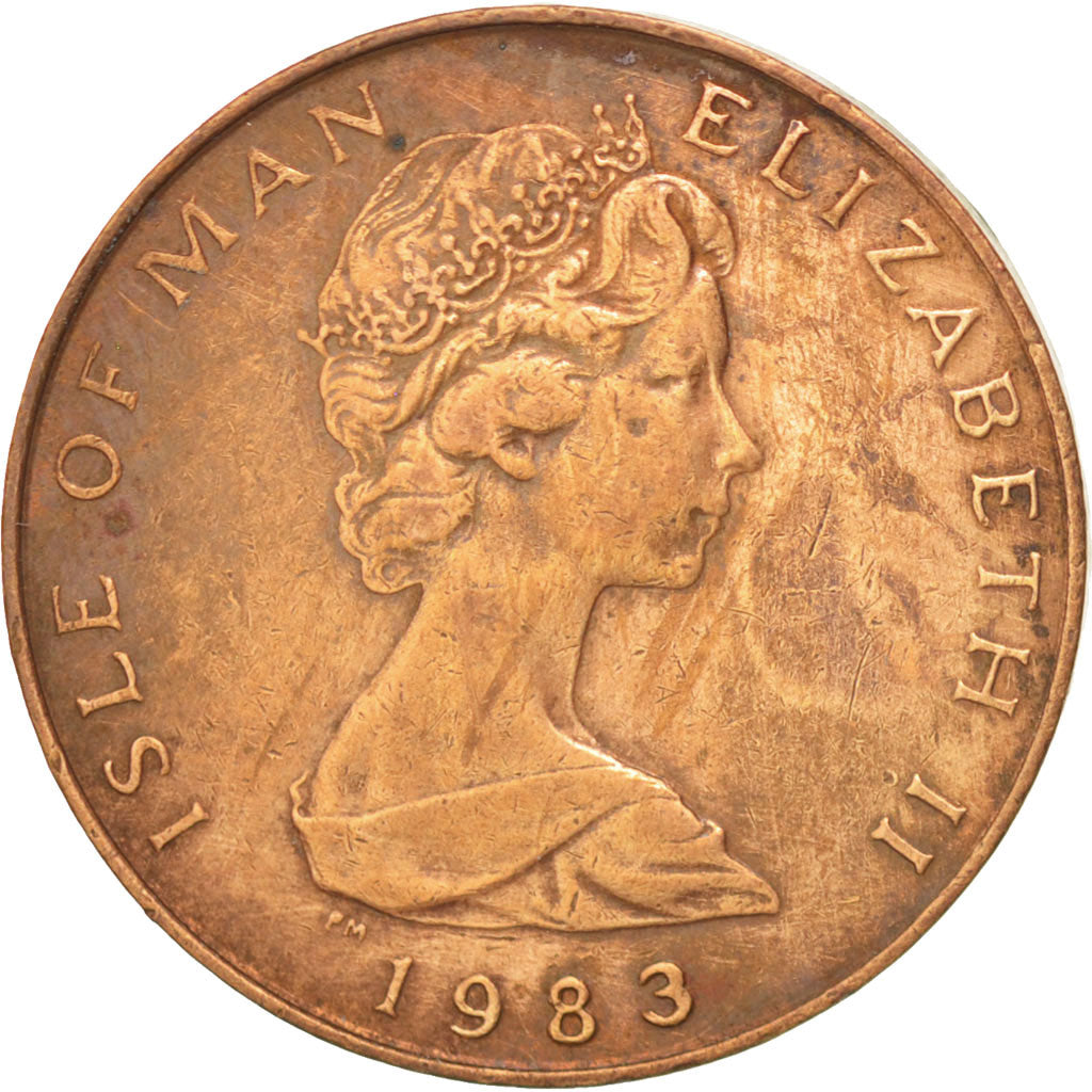 ISLE OF MAN, Penny, 1983, KM #59, EF(40-45), Bronze, 20.32, 5.22