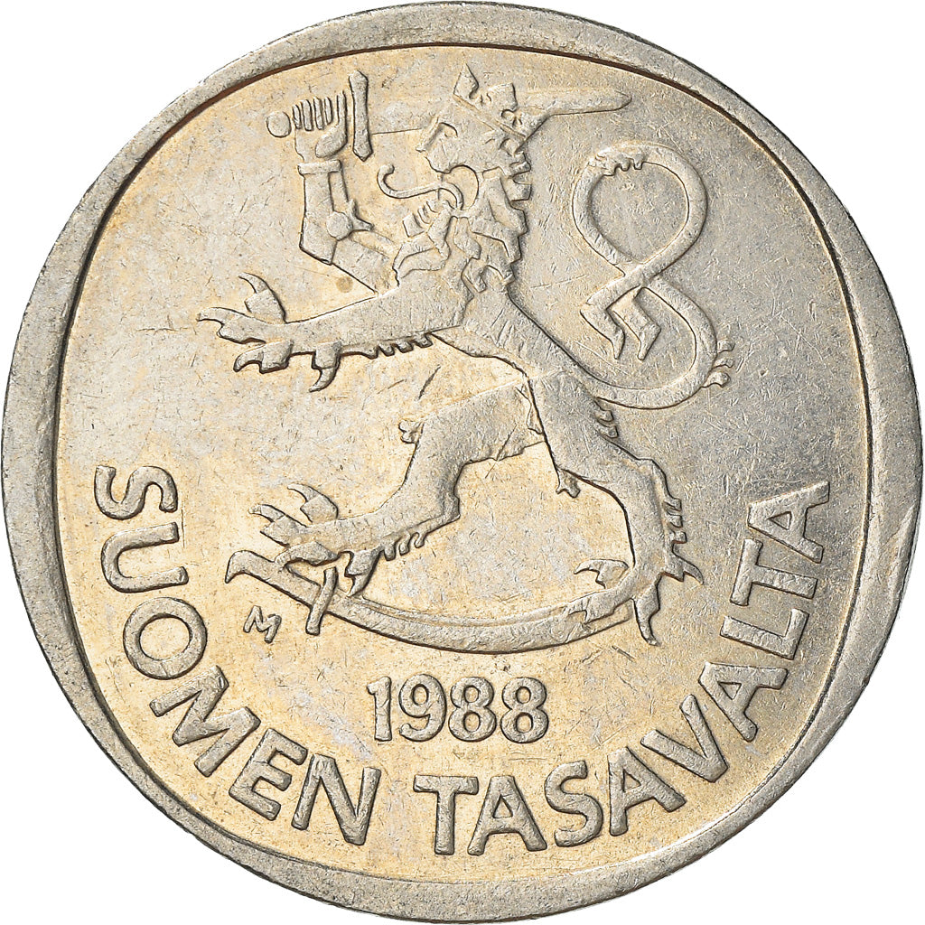 Moneta, Finlandia, Markka, 1988, MB+, Rame-nichel, KM:49a