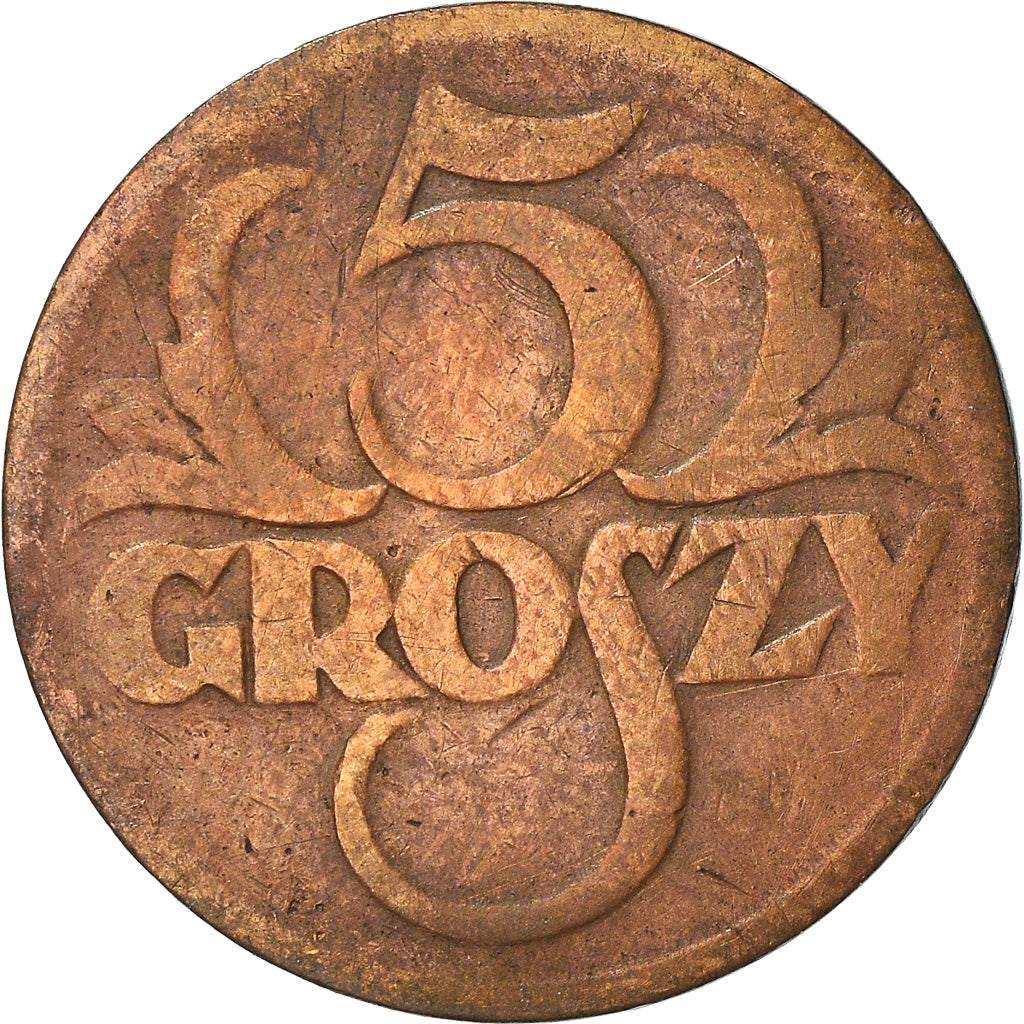 Coin, Poland, 5 Groszy, 1925, Warsaw, VF(20-25), Bronze, KM:10a