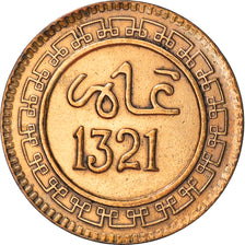 Moneta, Marocco, 'Abd al-Aziz, 2 Mazunas, 1903, MB, Bronzo, KM:15.1