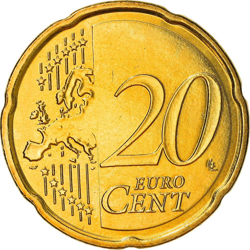 France, 20 Euro Cent, 2014, MS(63), Brass