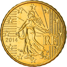 Frankreich, 10 Euro Cent, 2014, UNZ+, Messing