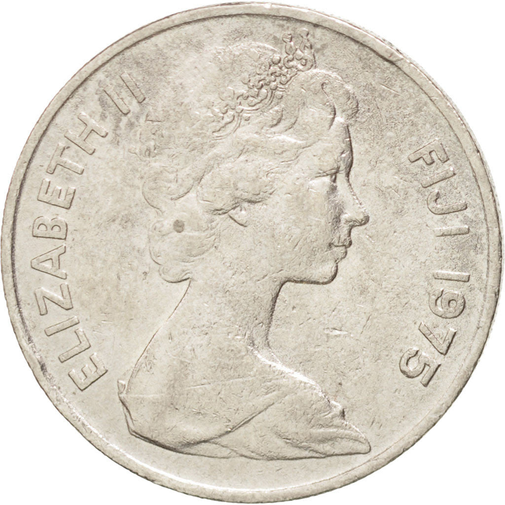 Coin, Fiji, Elizabeth II, 10 Cents, 1975, EF(40-45), Copper-nickel, KM:30