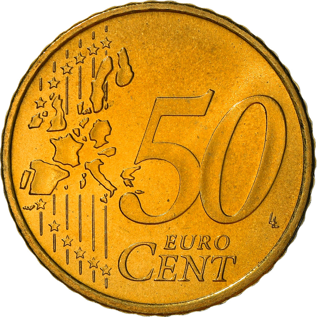 Portugal, 50 Euro Cent, 2003, Lisbon, MS(64), Mosiądz, KM:745