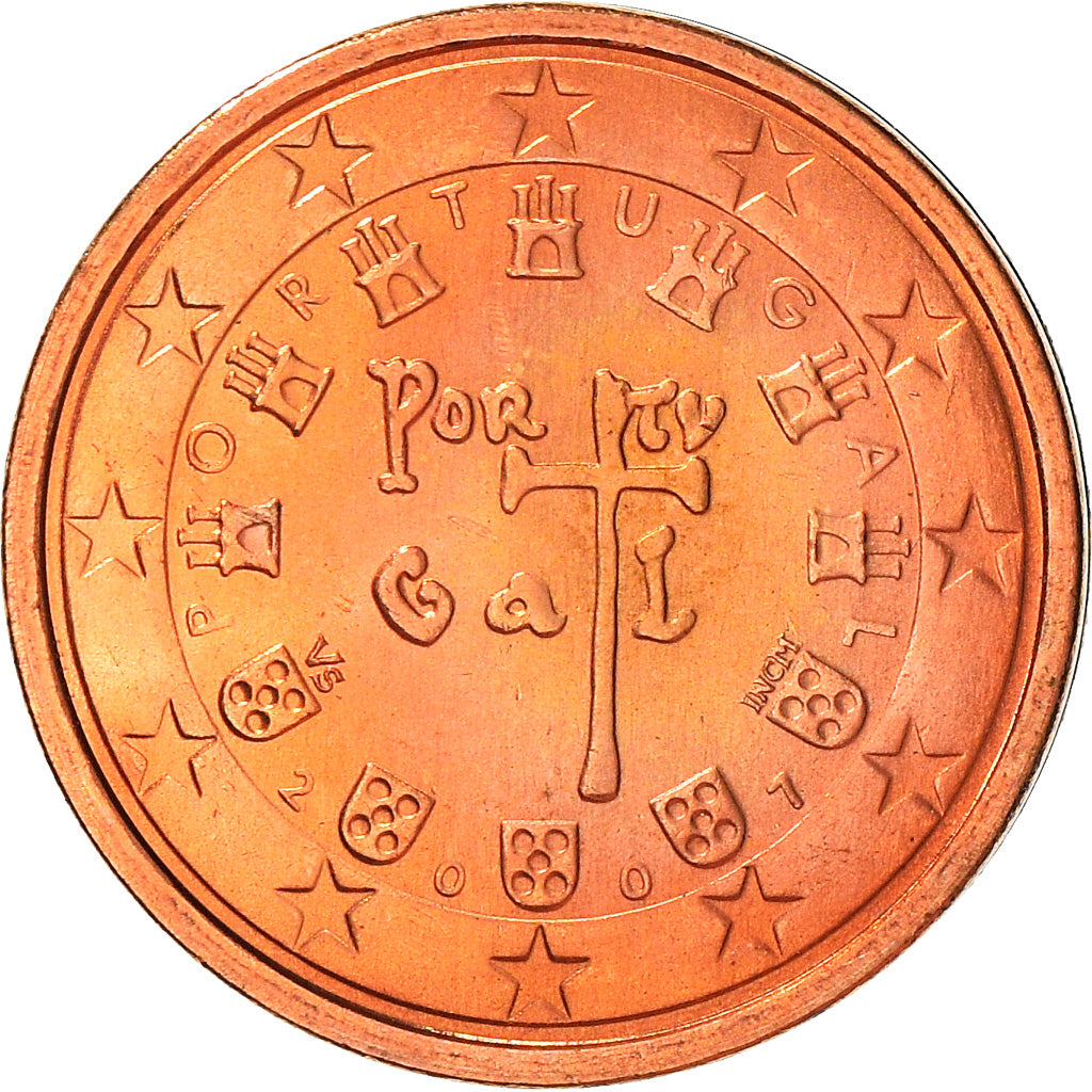 Portugal, 2 Euro Cent, 2007, Lisbon, VZ+, Copper Plated Steel, KM:741