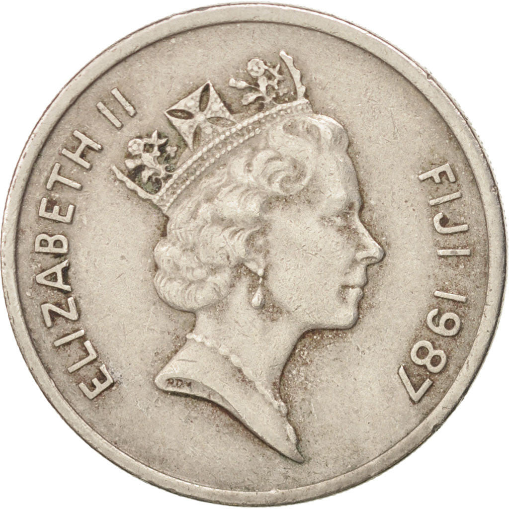 Monnaie, Fiji, Elizabeth II, 20 Cents, 1987, TTB, Copper-nickel, KM:53