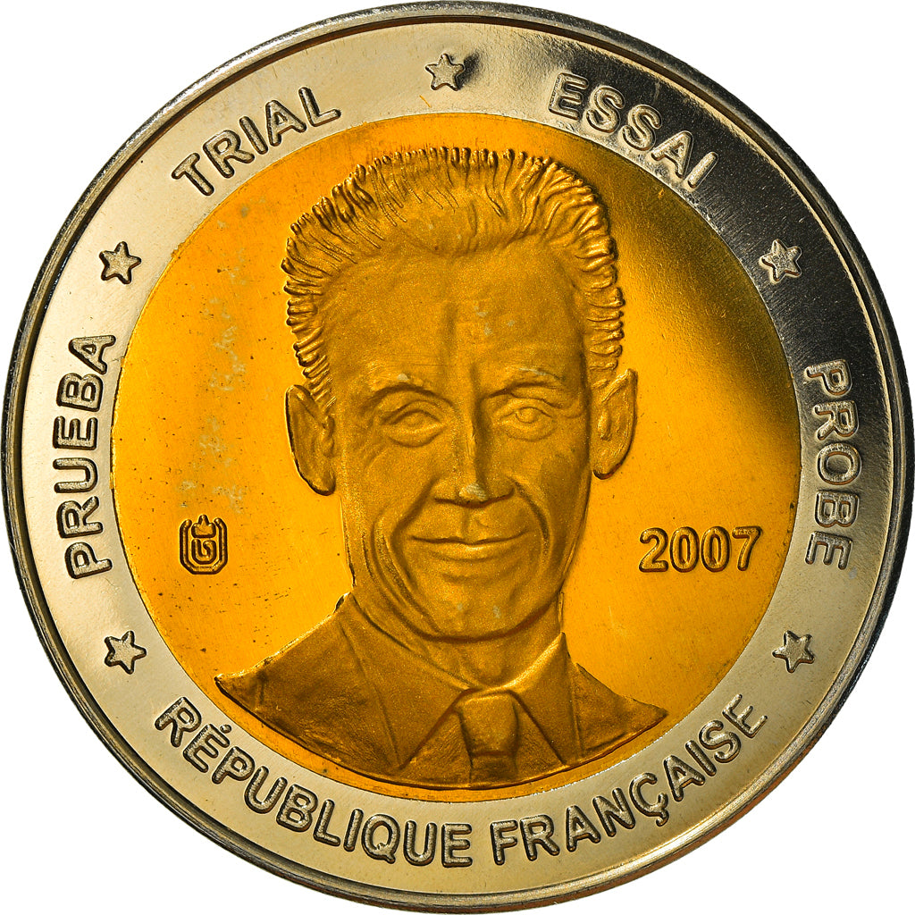 França, Medal, 10 Euro Essai, France, 2007, unofficial private coin, MS(65-70)