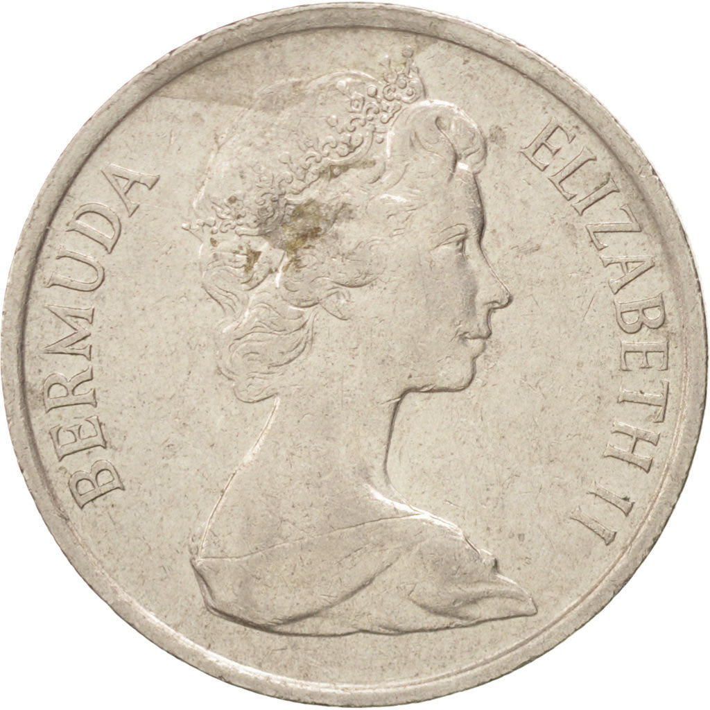 BERMUDA, 25 Cents, 1985, KM #18, EF(40-45), Copper-Nickel, 24, 6.01