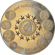 Moeda, Libéria, 5 Dollars, 2004, MS(63), Cuproníquel