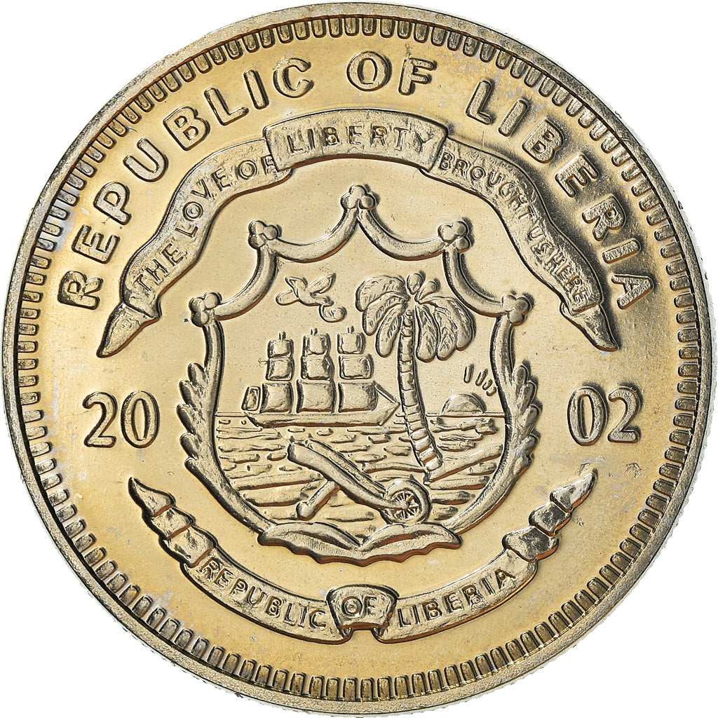 Moneta, Liberia, Cité du Vatican, 5 Dollars, 2002, FDC, Rame-nichel