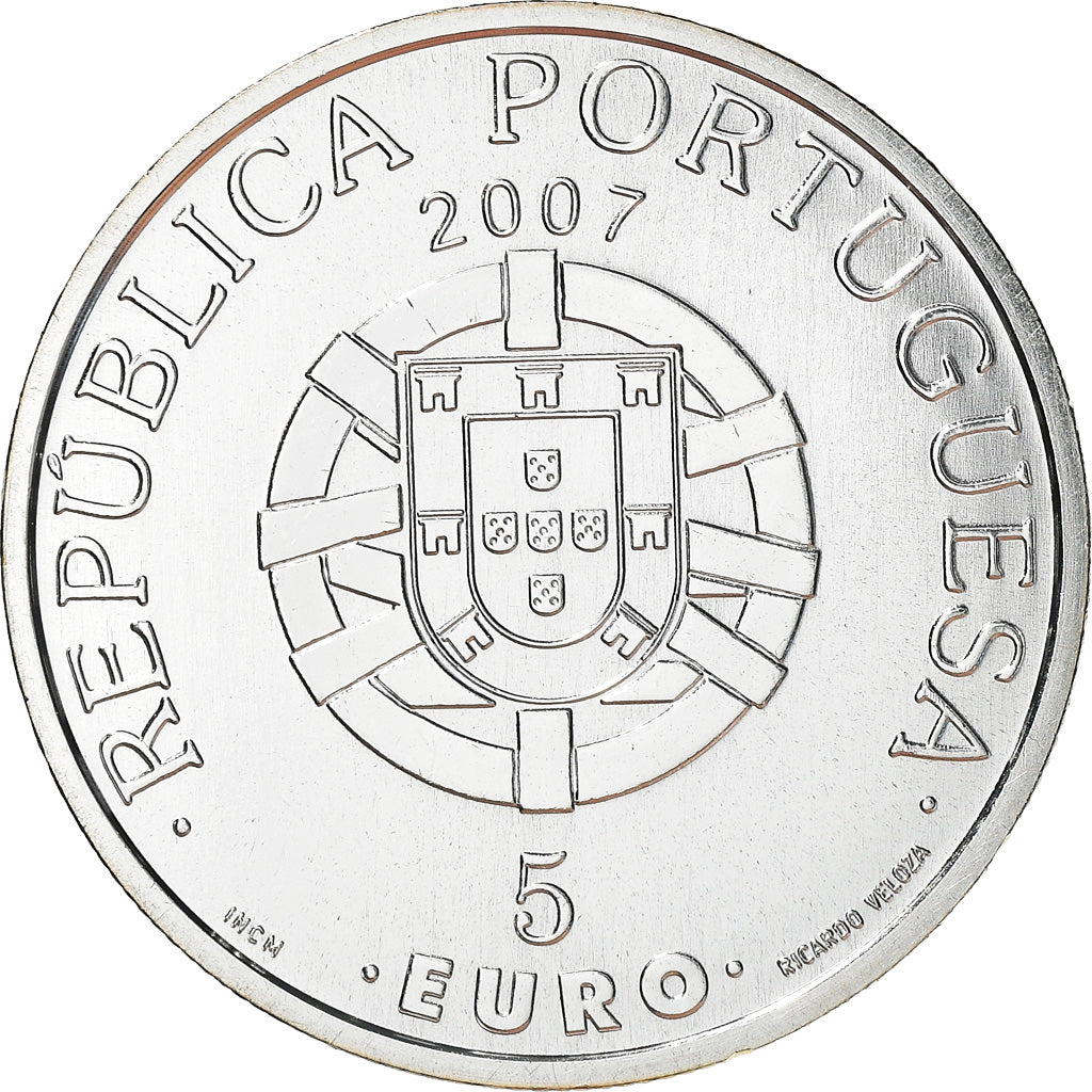 Moeda, Portugal, 5 Euro, 2007, Lisbon, Colourized, MS(65-70), Prata, KM:782