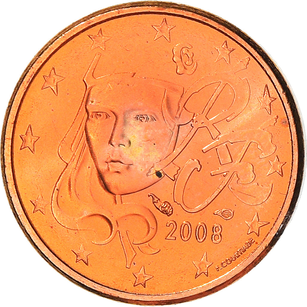Francia, Euro Cent, 2008, Paris, EBC+, Cobre chapado en acero, KM:1282