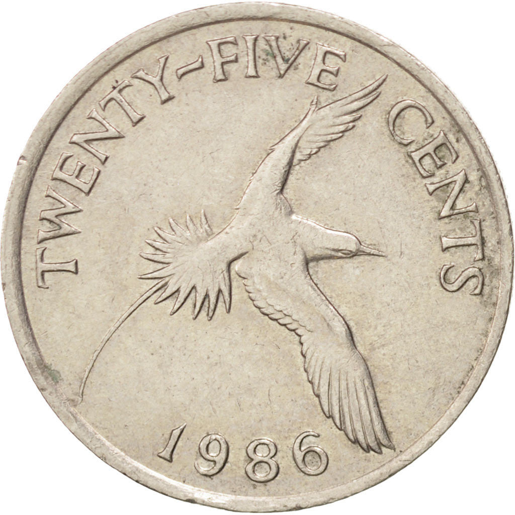 Monnaie, Bermuda, Elizabeth II, 25 Cents, 1986, TTB+, Copper-nickel, KM:47