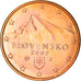 Słowacja, 5 Euro Cent, 2009, Kremnica, MS(60-62), Miedź platerowana stalą