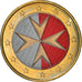 Malta, Euro, 2008, Paris, Colourized, UNZ, Bi-Metallic, KM:131