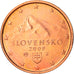 Słowacja, 2 Euro Cent, 2009, Kremnica, AU(50-53), Miedź platerowana stalą