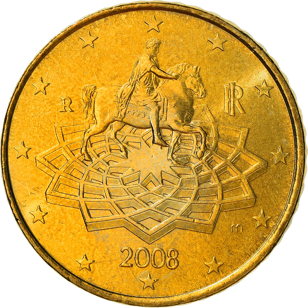 Italien, 50 Euro Cent, 2008, Rome, VZ+, Messing, KM:249