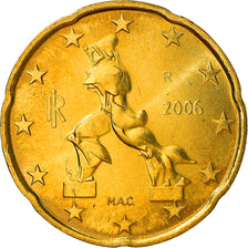 Itália, 20 Euro Cent, 2006, Rome, MS(60-62), Latão, KM:214