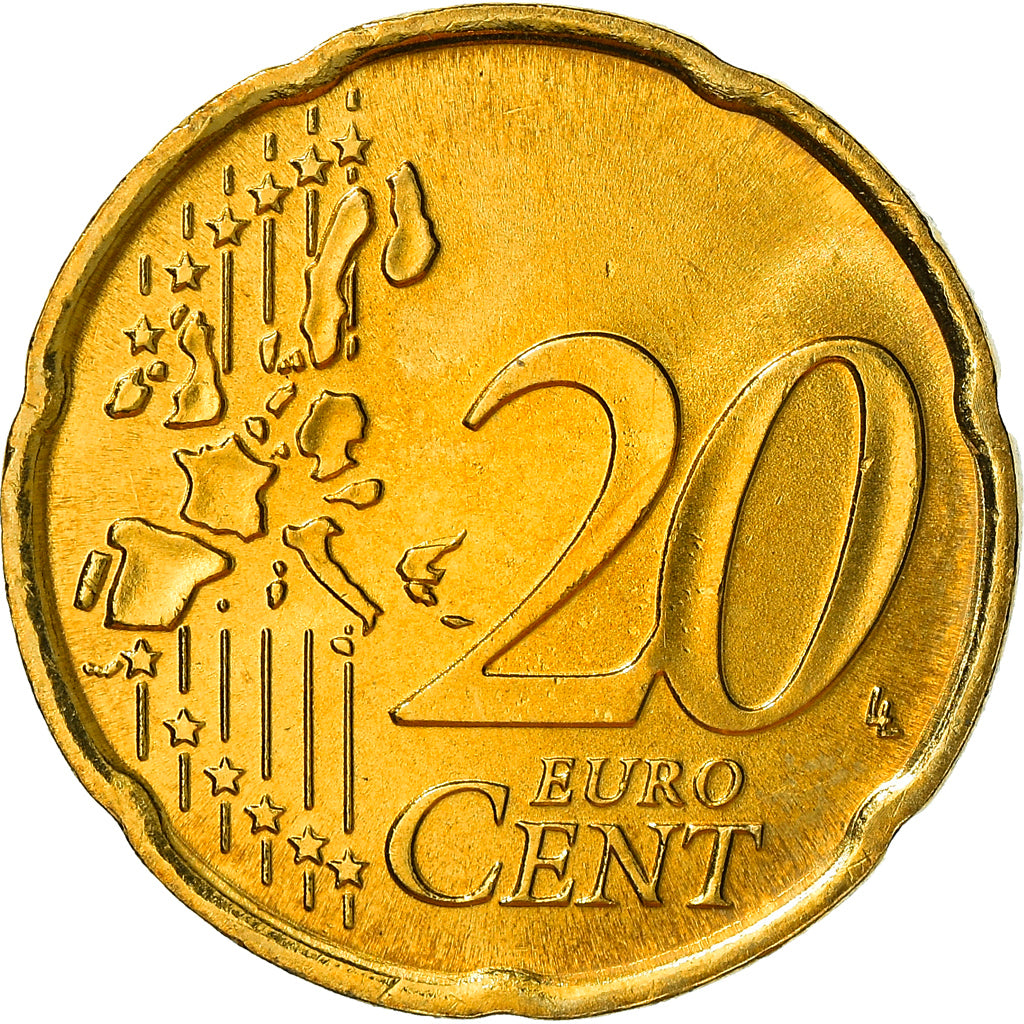 Itália, 20 Euro Cent, 2006, Rome, MS(60-62), Latão, KM:214