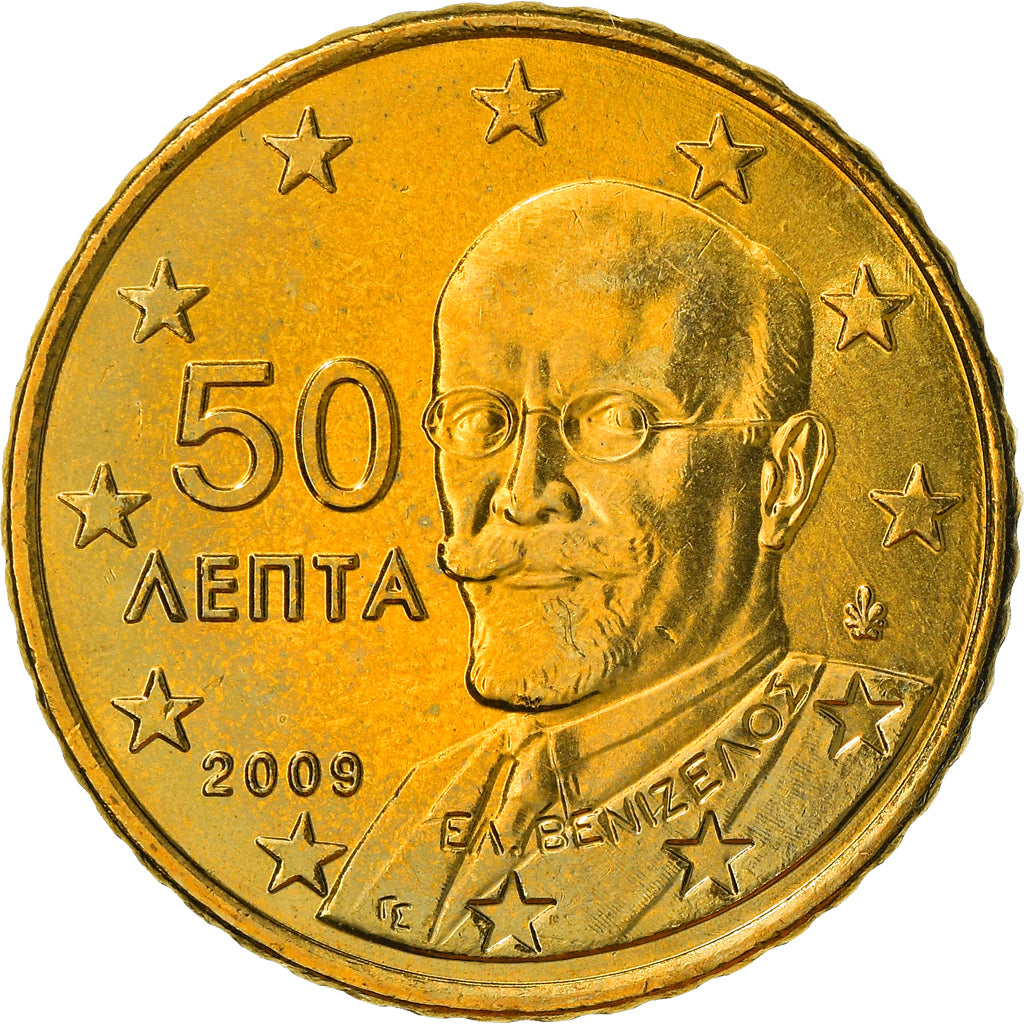 Grecia, 50 Euro Cent, 2009, Athens, SPL+, Ottone, KM:213