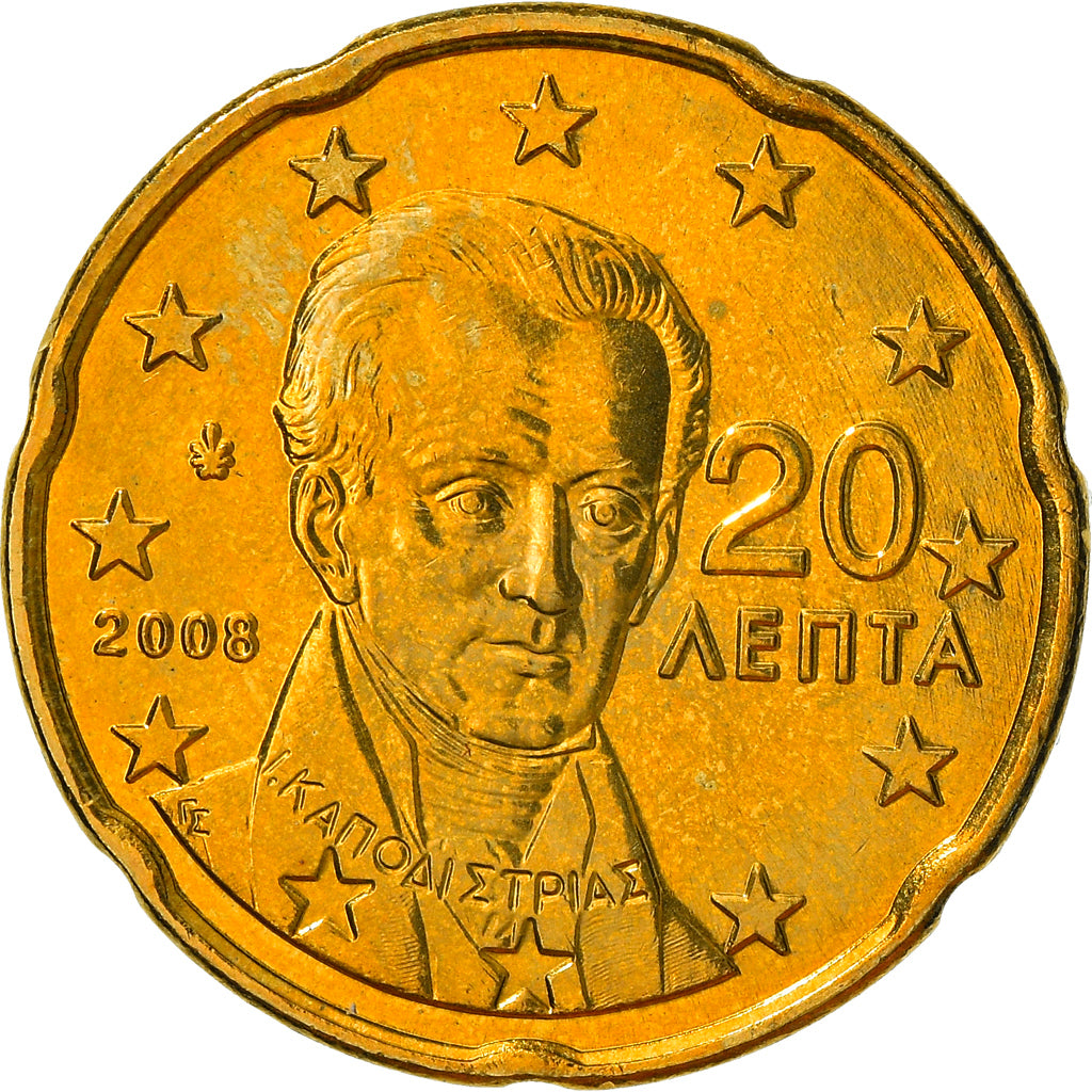 Grecia, 20 Euro Cent, 2009, Athens, SPL+, Ottone, KM:212
