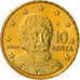 Griechenland, 10 Euro Cent, 2008, Athens, UNZ+, Messing, KM:211