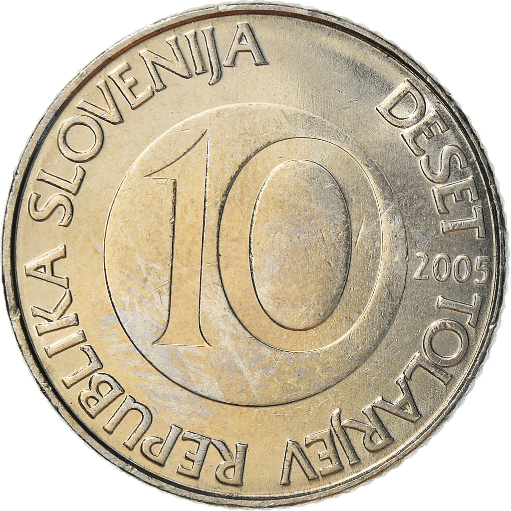 Moneta, Slovenia, 10 Tolarjev, 2005, SPL+, Rame-nichel, KM:41