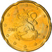 Finlandia, 20 Euro Cent, 2001, Vantaa, BB+, Ottone, KM:102