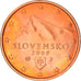 Eslováquia, 2 Euro Cent, 2009, Kremnica, MS(60-62), Aço Cromado a Cobre, KM:96