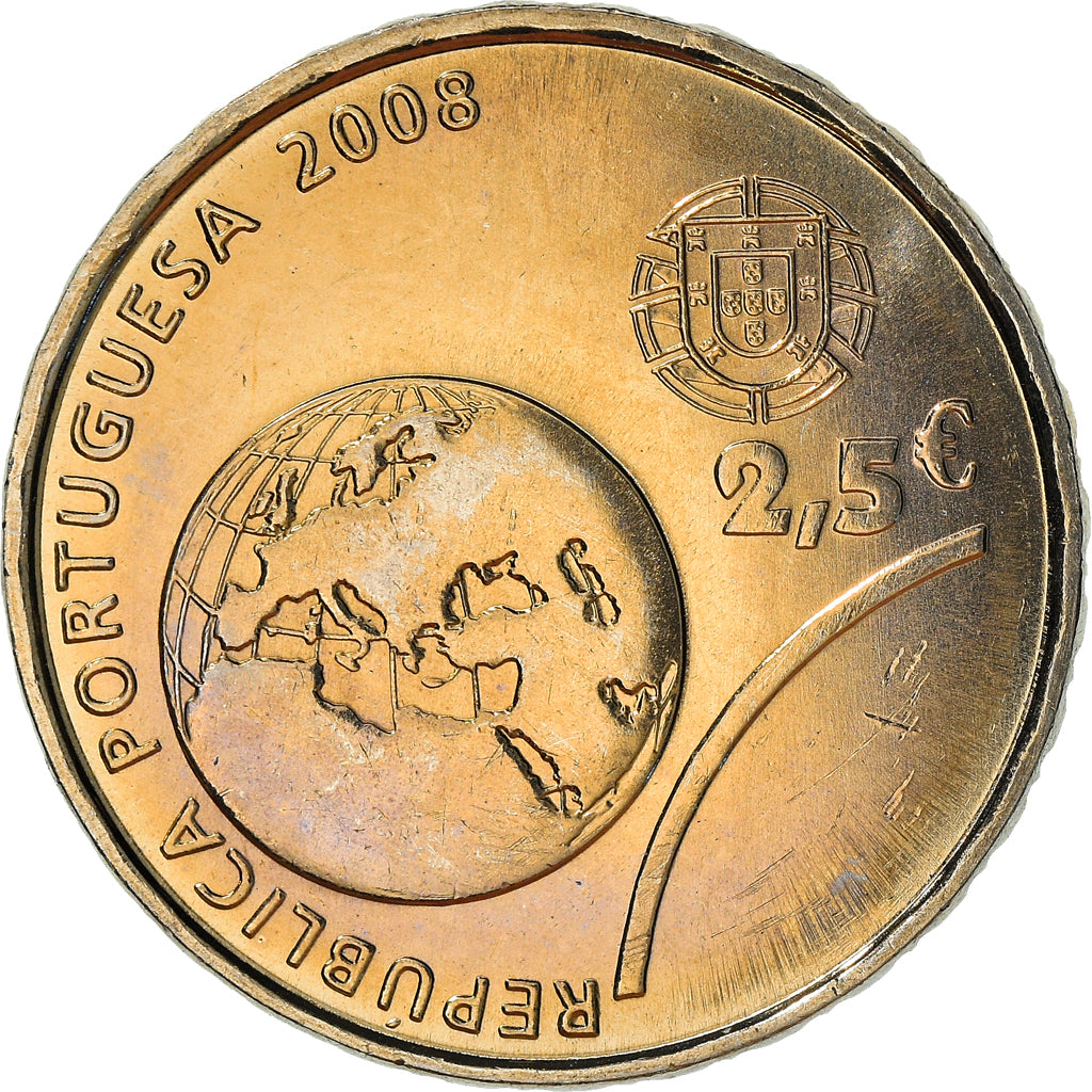 Moneta, Portogallo, 2.5 EURO, 2008, BB+, Rame-nichel