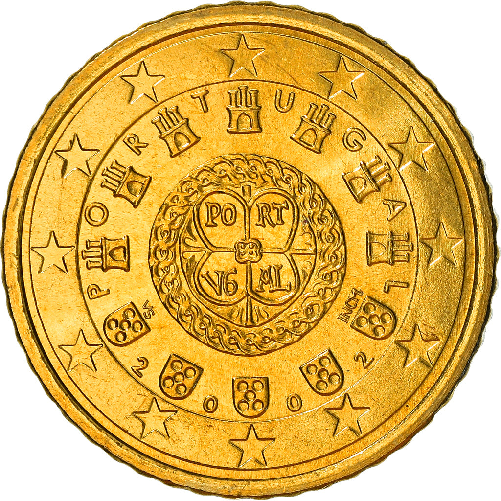 Portogallo, 50 Euro Cent, 2002, Lisbon, SPL+, Ottone, KM:745