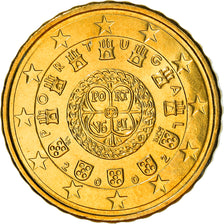 Portugal, 10 Euro Cent, 2002, Lisbon, MS(64), Brass, KM:743