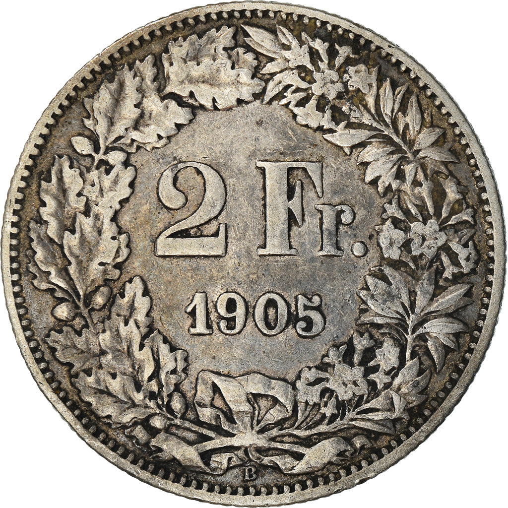 Münze, Schweiz, 2 Francs, 1905, Bern, S+, Silber, KM:21