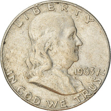 Coin, United States, Franklin Half Dollar, Half Dollar, 1963, U.S. Mint, Denver