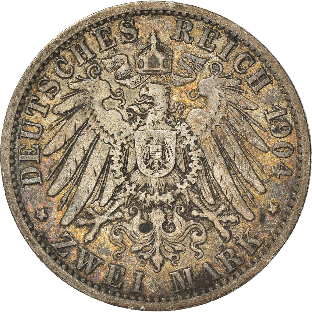 Moneta, Stati tedeschi, PRUSSIA, Wilhelm II, 2 Mark, 1904, Berlin, BB, Argento