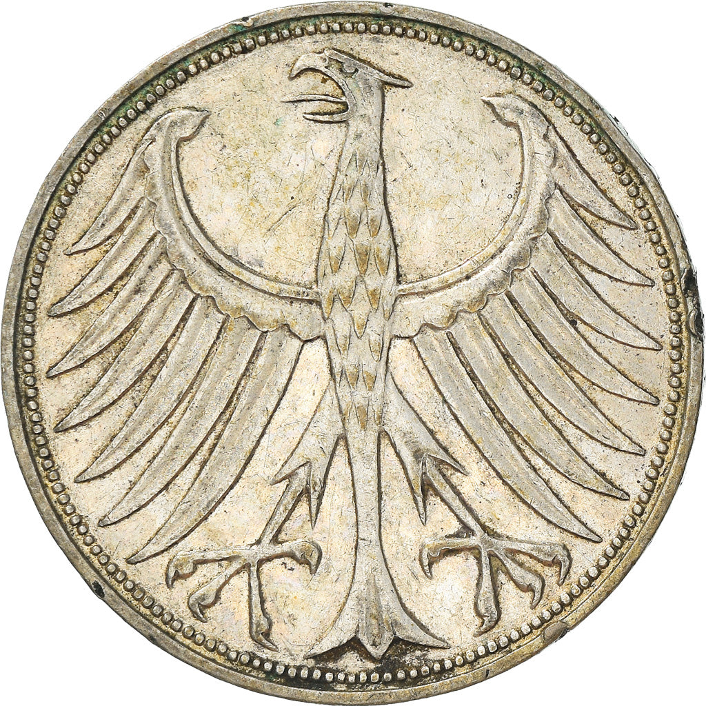 Monnaie, République fédérale allemande, 5 Mark, 1957, Hamburg, TTB+, Argent